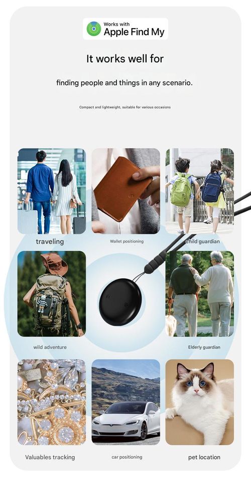 GPS Tracker, Mini Tracker with No Monthly Fees, Best Hidden GPS Tracker, Anti-Loss Device, Compatible with Apple Find My Device Function