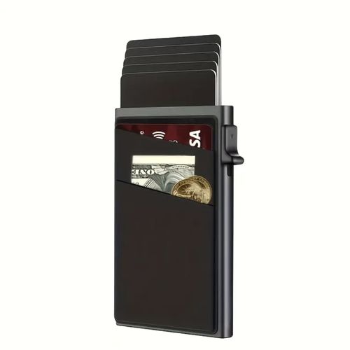 2026 New PopUp Card Holder  Featuring state-oftheart RFID blocking technology stylish, convenient, and universal Black.