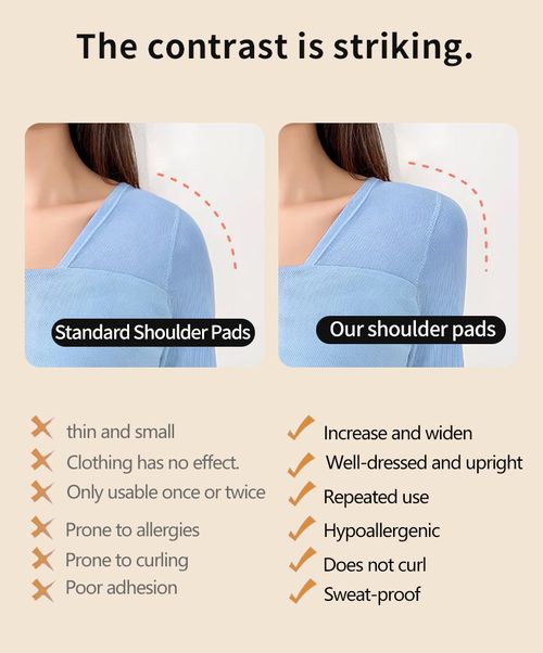 Silicone shoulder pads, invisible shoulder pads, thickened right-angle shoulder pads, self-adhesive shoulder pads, non-slip narrow shoulder pads, unisex.