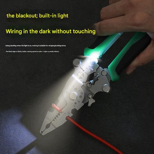 2026 upgraded 16-in-1 professional multi-functional pliers, including wire winder, wire stripper, wire crimper, wire splitter, wire paralleling pliers, wire cutter, voltage tester, wrench, cable cutter, precision wire cutter, lighting and insulating handle.