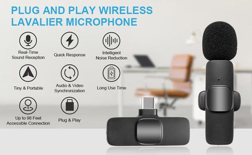 Clip-on Bluetooth Wireless Microphone, suitable for iPhone series, Android, and computers - Bluetooth mini mobile phone microphone for video recording.  2 clip-on microphones with USB-C interface, ideal for TikTok, YouTube, and Vlogs.