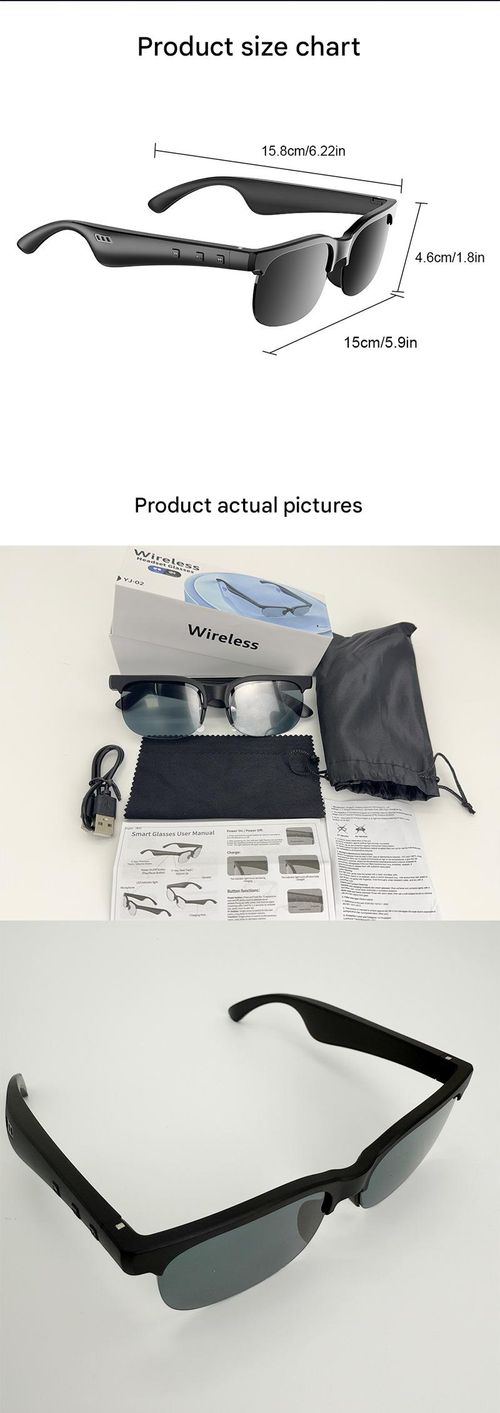 2026 Smart Bluetooth Sunglasses: Wireless stereo, UV protection, built-in speaker and microphone for music playback and calls. Lightweight, ergonomic black frame. Unisex design, compatible with all systems.