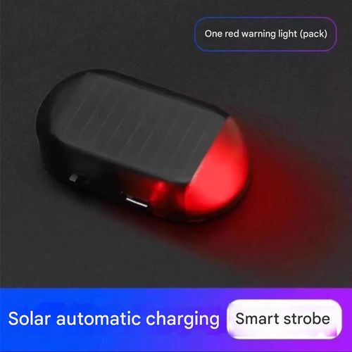 Solar Car Anti-Theft Warning Light, Super Bright LED Strobe Light, Simulated Alarm Sensor Light, Vehicle Anti-Theft Decoration Light, Solar Powered No Wiring, Easy Installation for All Car Models, Led Car Lights