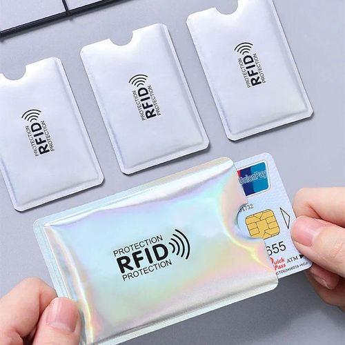 10-Pack Laser Anti-Magnetic Card Sleeves – Aluminum Foil ID & Credit Card Holders – RFID Blocking & Anti-Theft