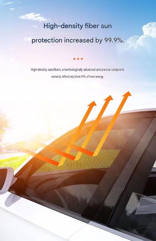 Highquality doublelayer car window sunshades block UV rays and insects, provide privacy and offer heat insulation easy to install and suitable for all types of sedans and SUVs.