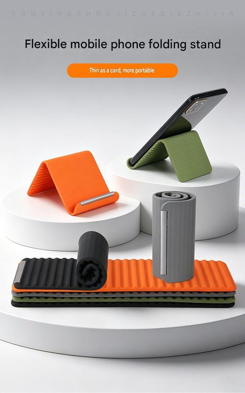 The newly designed deformable folding stand for 2026 features an inner layer of aluminum and silicone, providing flexible support and allowing for bending at will. It's compatible with a wide range of phones. Orange.