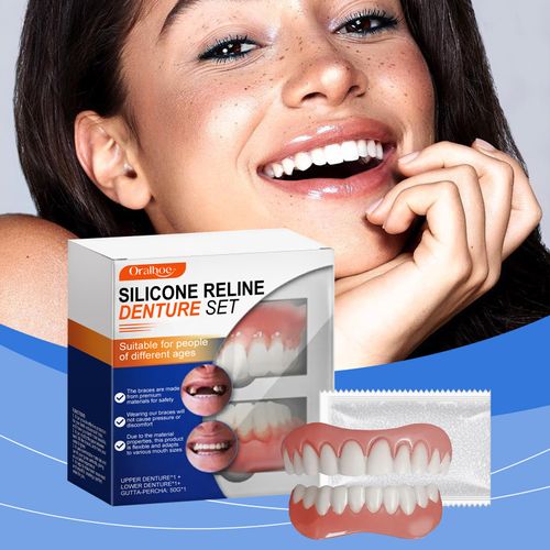 Full denture kit, cosmetic dentistry kit, enhances the beauty of your smile with comfortable materials, instantly boosting your confidence. Simple and complete kit.