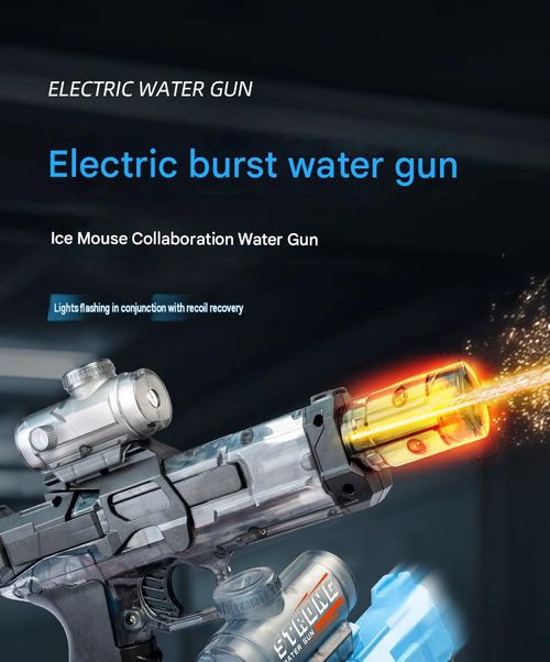 Light-up Electric Rapid-Fire Water Gun 💦 A cool, transparent toy featuring a scope ⚡ One-touch rapid-fire + Type-C fast charging 🔋