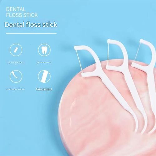 Pack of 4, 50 flosses per box, deep cleaning, suitable for daily oral care, portable disposable dental floss, interdental cleaner.