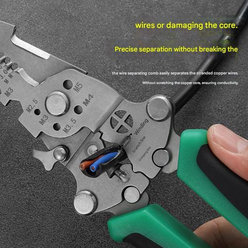 2026 upgraded 16-in-1 professional multi-functional pliers, including wire winder, wire stripper, wire crimper, wire splitter, wire paralleling pliers, wire cutter, voltage tester, wrench, cable cutter, precision wire cutter, lighting and insulating handle.