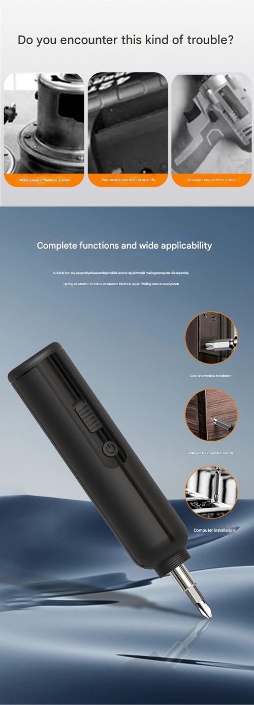 Cordless electric screwdriver set, featuring a slim design, brushless motor, and fast-charging lithium battery.