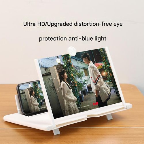 2026 New 12-Inch HD Smartphone Screen Magnifier – Foldable Stand with Eye-Protecting Anti-Blue Light Technology – Desktop Magnifier (Black)