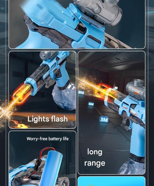 Light-up Electric Rapid-Fire Water Gun 💦 A cool, transparent toy featuring a scope ⚡ One-touch rapid-fire + Type-C fast charging 🔋