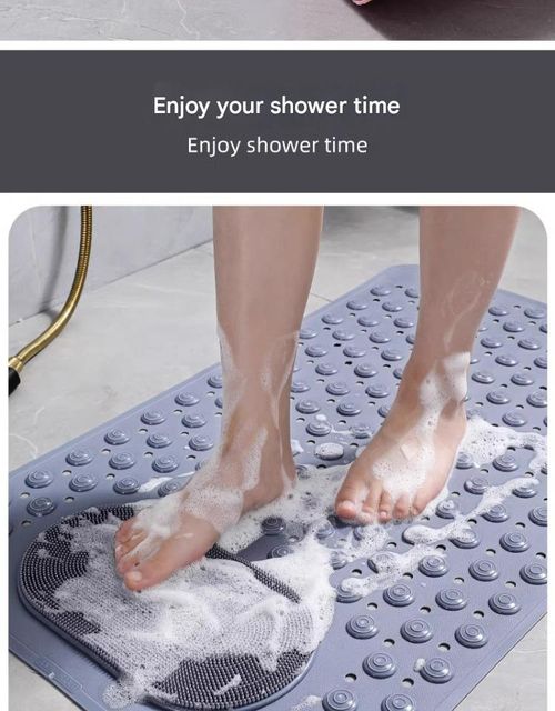 1 Non-slip shower mat, bathtub mat with drainage holes and suction cups, foot massage shower rug, household bathroom supplies, bathroom essentials. Size: 36*69