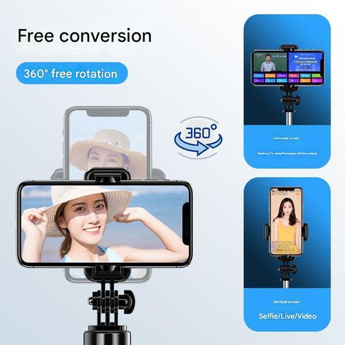 Mobile phone tripod, suitable for iPhone and Android phones, with remote control, upgraded stand, compatible with iPhone, portable and stable.