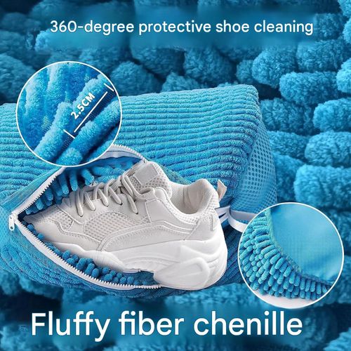 Reusable sneaker cleaning mesh bag featuring a 360° deep-cleaning design.