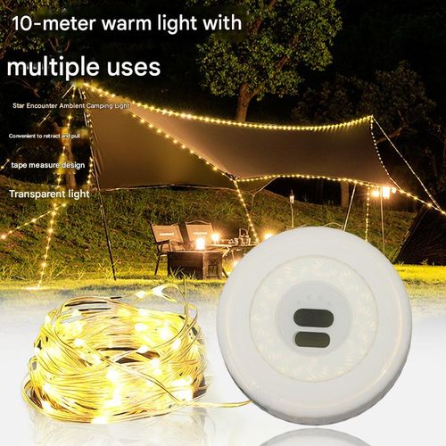 Outdoor LED camping tape measure light, tent ambient light, multi-functional magnetic lighting decoration, colorful string lights.