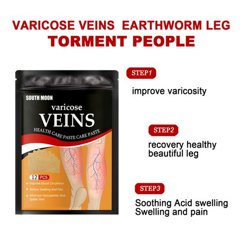 Varicose vein patches, relieve varicose vein blockage and protrusion, cold compress vein health care patches, leg care patches, 12 patches per pack.