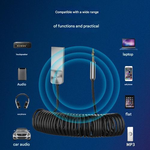 2026 newly upgraded car Bluetooth adapter and receiver, USB 2.0 to 3.5mm interface kit, built-in microphone, AUX input, supports hands-free calling, compatible with car speakers and home audio systems.