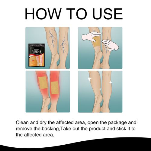 Varicose vein patches, relieve varicose vein blockage and protrusion, cold compress vein health care patches, leg care patches, 12 patches per pack.