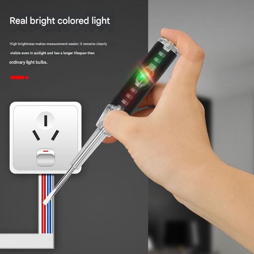 Electrical tester pen, multi-functional electrician's tool, dual-purpose flathead and Phillips screwdriver, multi-purpose circuit testing and voltage detection pen with strong magnetic tip.