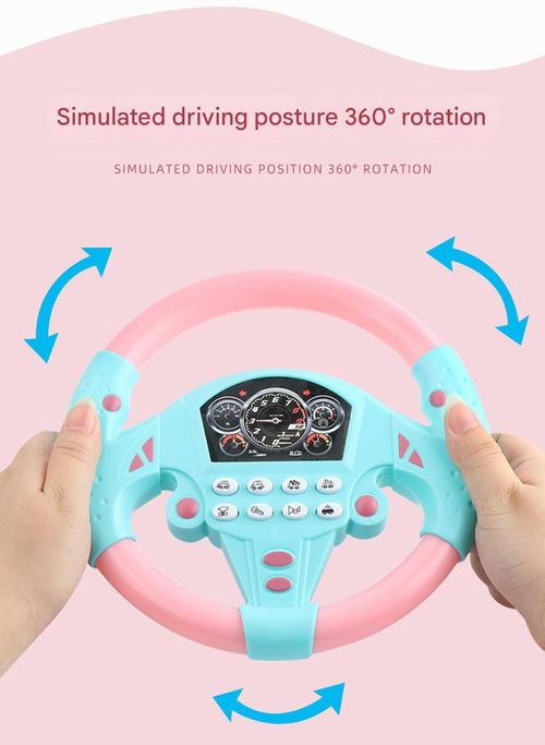 Children's Interactive Driving Simulator Steering Wheel Toy with Suction Cup Base - 360° Rotation, with Speedometer, Multiple Game Modes, Toy for Boys and Girls (AA Batteries Not Included) - Ideal Gift