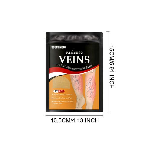 Varicose vein patches, relieve varicose vein blockage and protrusion, cold compress vein health care patches, leg care patches, 12 patches per pack.