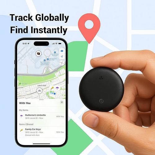 GPS Tracker, Mini Tracker with No Monthly Fees, Best Hidden GPS Tracker, Anti-Loss Device, Compatible with Apple Find My Device Function