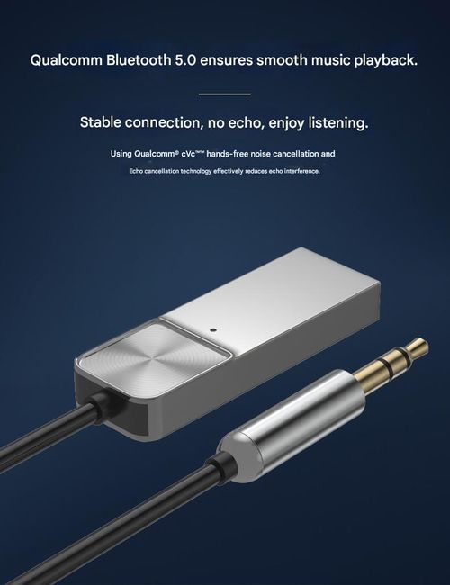 2026 newly upgraded car Bluetooth adapter and receiver, USB 2.0 to 3.5mm interface kit, built-in microphone, AUX input, supports hands-free calling, compatible with car speakers and home audio systems.
