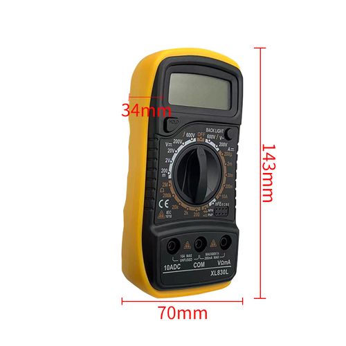Digital multimeter tester, capable of measuring AC and DC voltage, DC current, and resistance. Professional multi-functional automotive voltmeter with resistance and diode measurement functions, and a built-in buzzer. Handheld electrical tool.