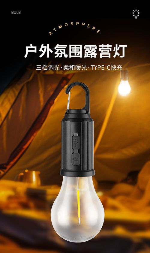Set of 2, 2025 New Solar Camping Tent Lights, Solar Charging Hanging Camping Lanterns, Warm White Waterproof LED Camping Lights, Outdoor Emergency Hanging Flashlights, Home Tungsten Filament Lamps, Suitable for Hiking and Parties