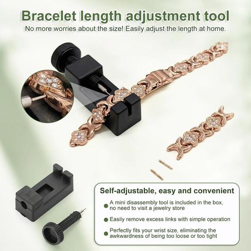 Magnetic bracelet with adjustable links, inlaid with sparkling cubic zirconia, and featuring a built-in 3500 Gauss effective magnet. Stylish and versatile, suitable for both men and women, making it an ideal jewelry gift for couples.