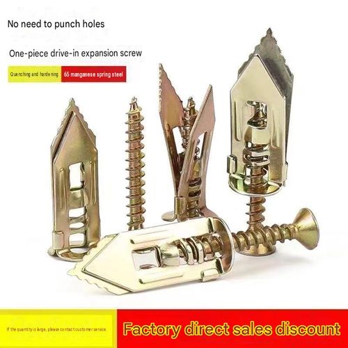 Pack of 50: 12×40mm Drill-Free Drywall Expansion Anchors — Hammer-in Drywall Fasteners (Screws Included) 🔨🔩