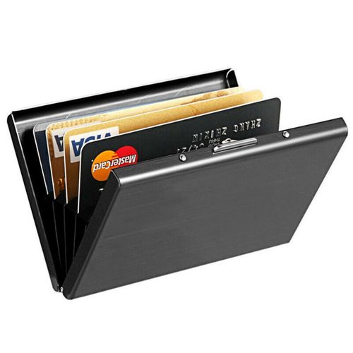 This 10slot metal card holder features RFID anti-theft and antidemagnetization capabilities it is stylish, convenient, and suitable for both men and women.