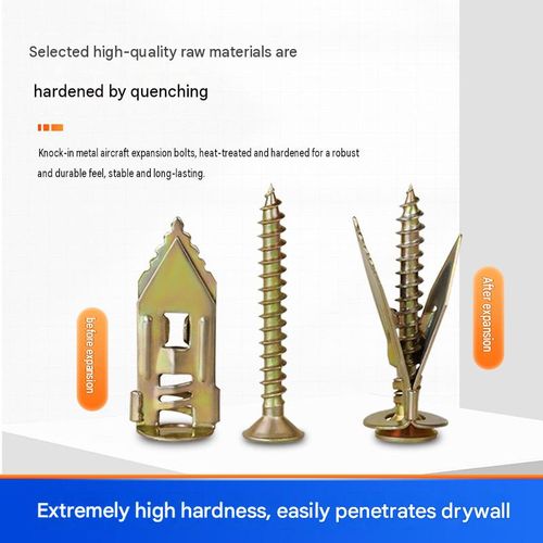 Pack of 50: 12×40mm Drill-Free Drywall Expansion Anchors — Hammer-in Drywall Fasteners (Screws Included) 🔨🔩