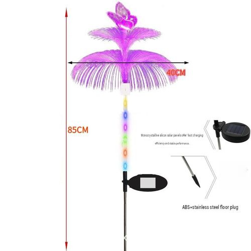 Solarpowered automatic charging garden light with stainless steel ground stake features automatic colorchanging capabilities and zero electricity consumptionideal for courtyards and lawns.