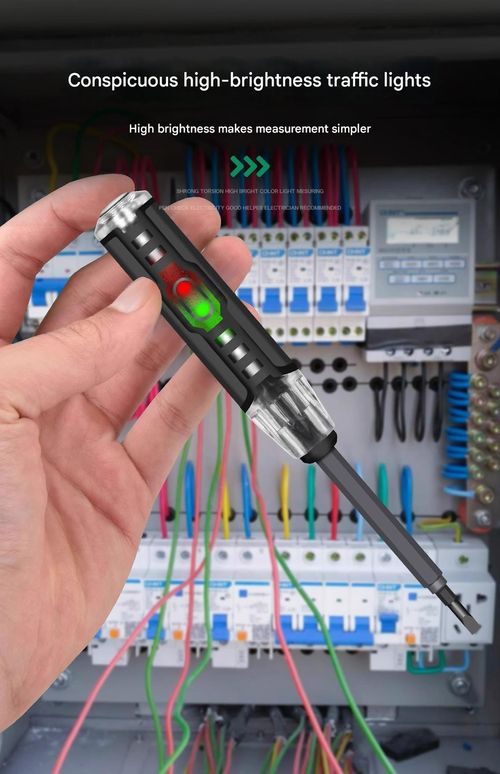 Electrical tester pen, multi-functional electrician's tool, dual-purpose flathead and Phillips screwdriver, multi-purpose circuit testing and voltage detection pen with strong magnetic tip.