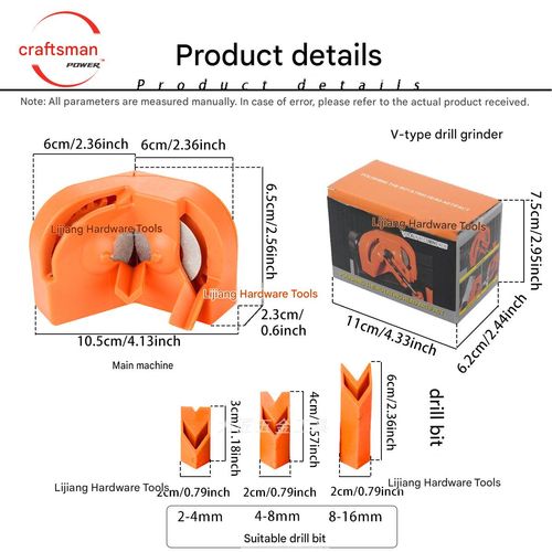 Drill bit sharpener, portable multi-functional drill bit sharpener, suitable for grinder accessories, electric drill bit sharpener for all drill bits.