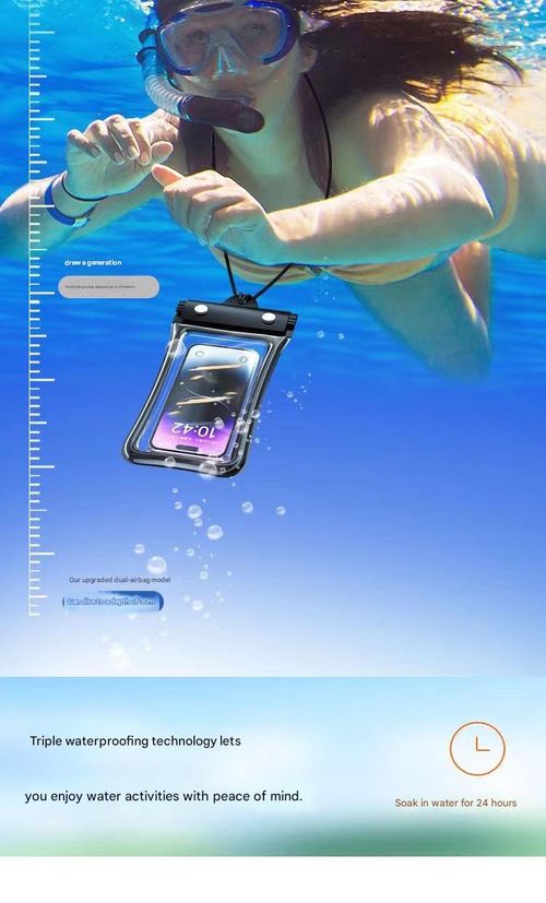 Tri-fold waterproof phone case, airbag sealed swimming protective case, diving touchscreen waterproof phone case, 1 white, 1 black, 2-pack.