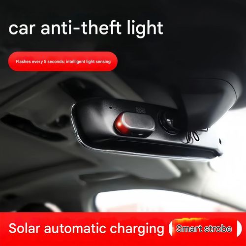 Solar Car Anti-Theft Warning Light, Super Bright LED Strobe Light, Simulated Alarm Sensor Light, Vehicle Anti-Theft Decoration Light, Solar Powered No Wiring, Easy Installation for All Car Models, Led Car Lights