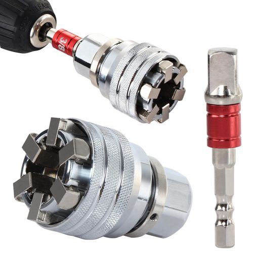 🛠️ Adjustable Socket Adapter with 6-Claw Design | Fits 10-19mm Nuts & Bolts | Universal Fit for Power Drills & Ratchet Wrenches 🔩