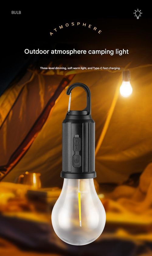 Set of 2, 2025 New Solar Camping Tent Lights, Solar Charging Hanging Camping Lanterns, Warm White Waterproof LED Camping Lights, Outdoor Emergency Hanging Flashlights, Home Tungsten Filament Lamps, Suitable for Hiking and Parties
