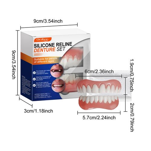 Full denture kit, cosmetic dentistry kit, enhances the beauty of your smile with comfortable materials, instantly boosting your confidence. Simple and complete kit.