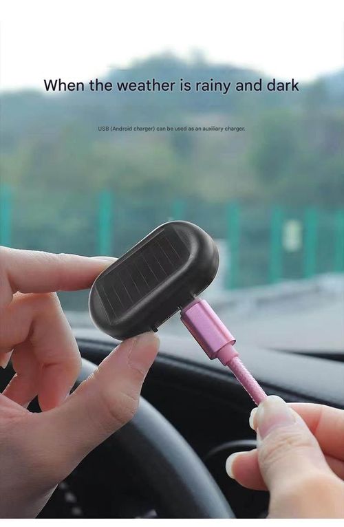 Solar Car Anti-Theft Warning Light, Super Bright LED Strobe Light, Simulated Alarm Sensor Light, Vehicle Anti-Theft Decoration Light, Solar Powered No Wiring, Easy Installation for All Car Models, Led Car Lights