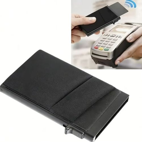 2026 New PopUp Card Holder  Featuring state-oftheart RFID blocking technology stylish, convenient, and universal Black.