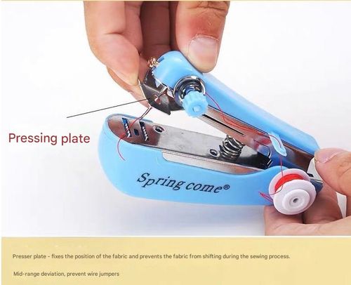 Portable mini manual sewing machine, 1 piece, a must-have for the home, easy to operate, convenient and practical, a household item, a handheld sewing tool shaped like a stapler, suitable for DIY crafts, home use and travel.