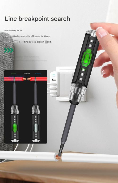 Electrical tester pen, multi-functional electrician's tool, dual-purpose flathead and Phillips screwdriver, multi-purpose circuit testing and voltage detection pen with strong magnetic tip.