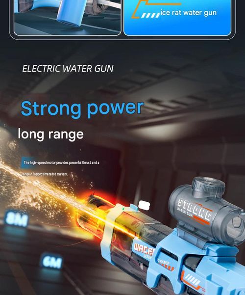 Light-up Electric Rapid-Fire Water Gun 💦 A cool, transparent toy featuring a scope ⚡ One-touch rapid-fire + Type-C fast charging 🔋