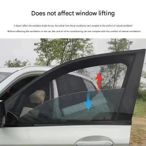 Highquality doublelayer car window sunshades block UV rays and insects, provide privacy and offer heat insulation easy to install and suitable for all types of sedans and SUVs.