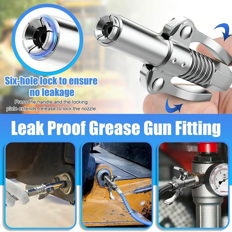 🛠️ Double Handle High Pressure Quick Release Grease Coupler 🔩